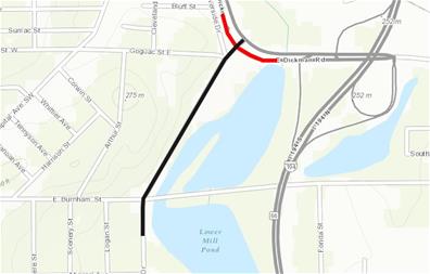 Riverside Drive road work map